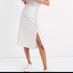Madewell Pinstripe Midi Skirt